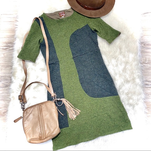 π€πWOOL DRESS-vintage BOHO style